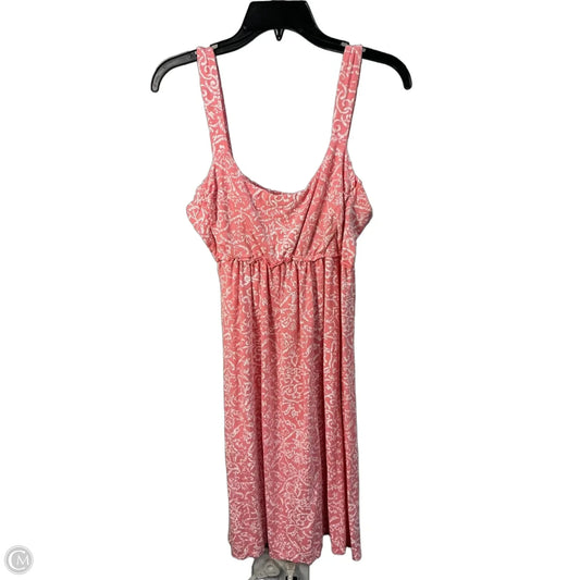 Dress Casual Midi By Fresh Produce In Pink & White, Size: M