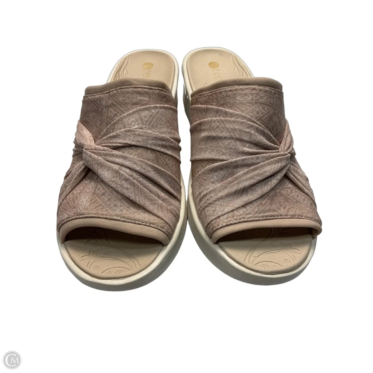Sandals Heels Platform By Bzees In Pink & Tan, Size: 11