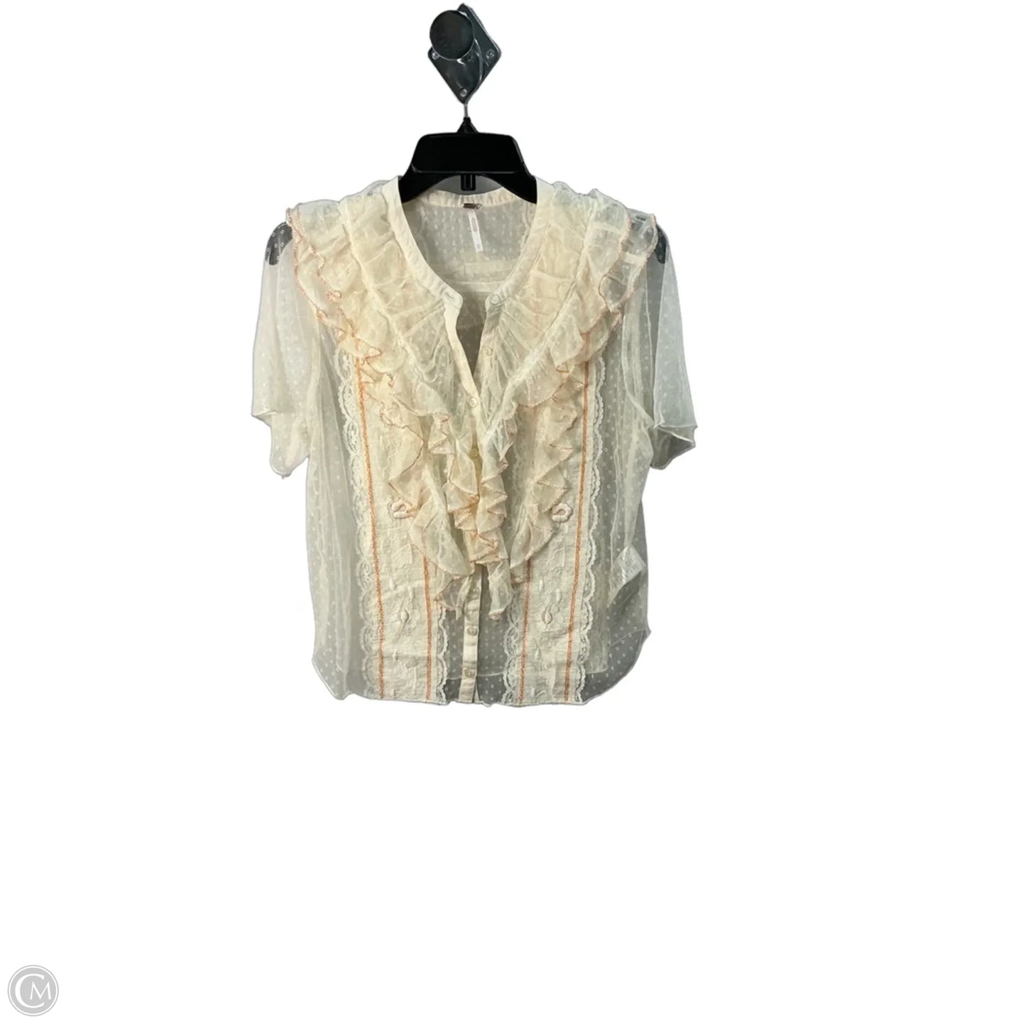 Top Short Sleeve By Free People In Cream, Size: S