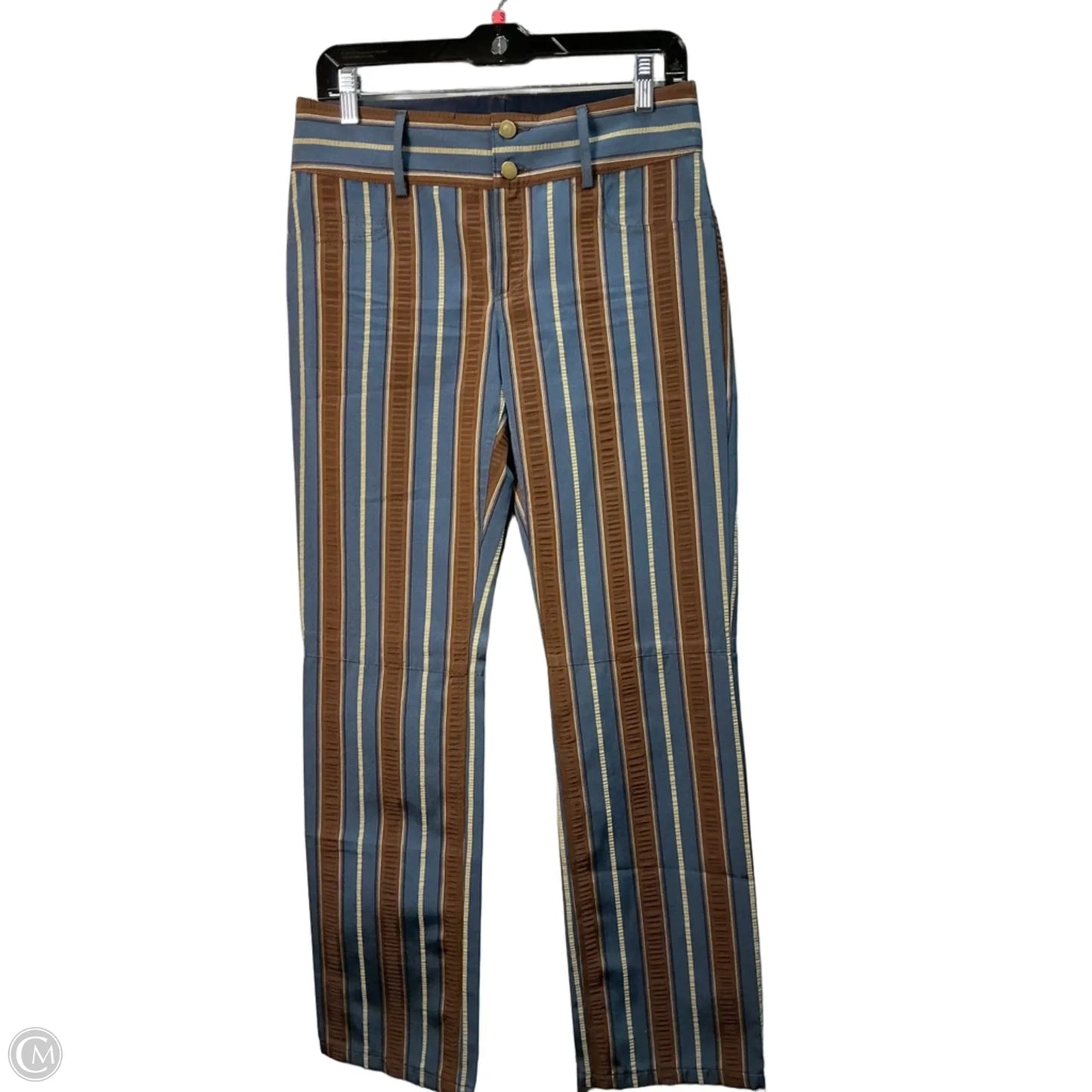 Pants Designer By Alice + Olivia In Blue & Brown, Size: 4