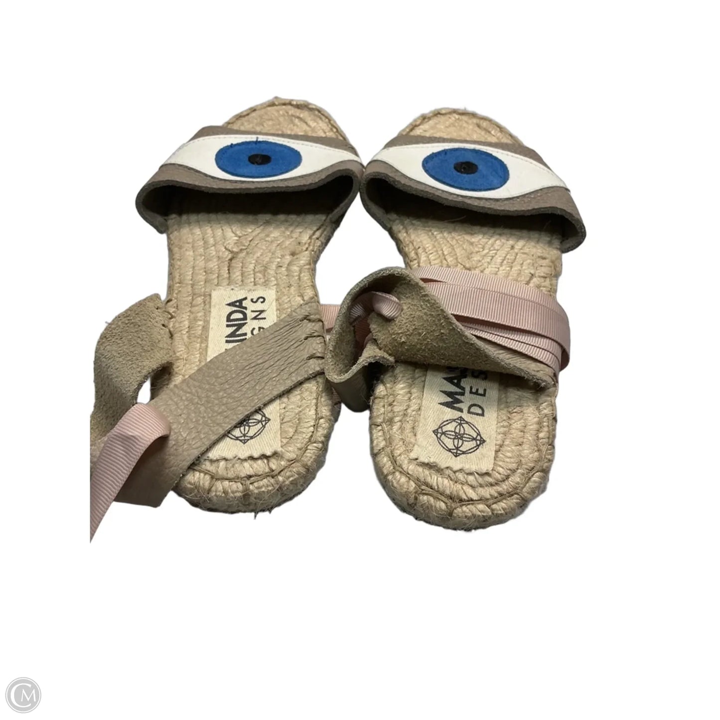 Sandals Flats By Clothes Mentor In Black & Cream, Size: 8.5