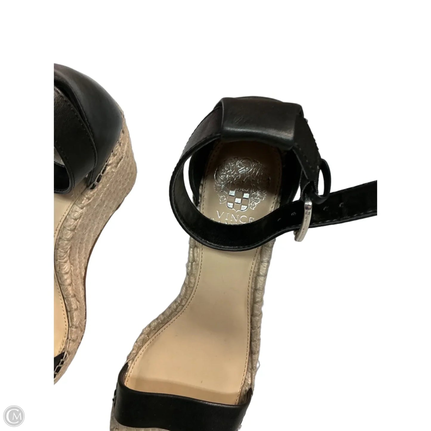 Shoes Heels Wedge By Vince Camuto In Black & Cream, Size: 9