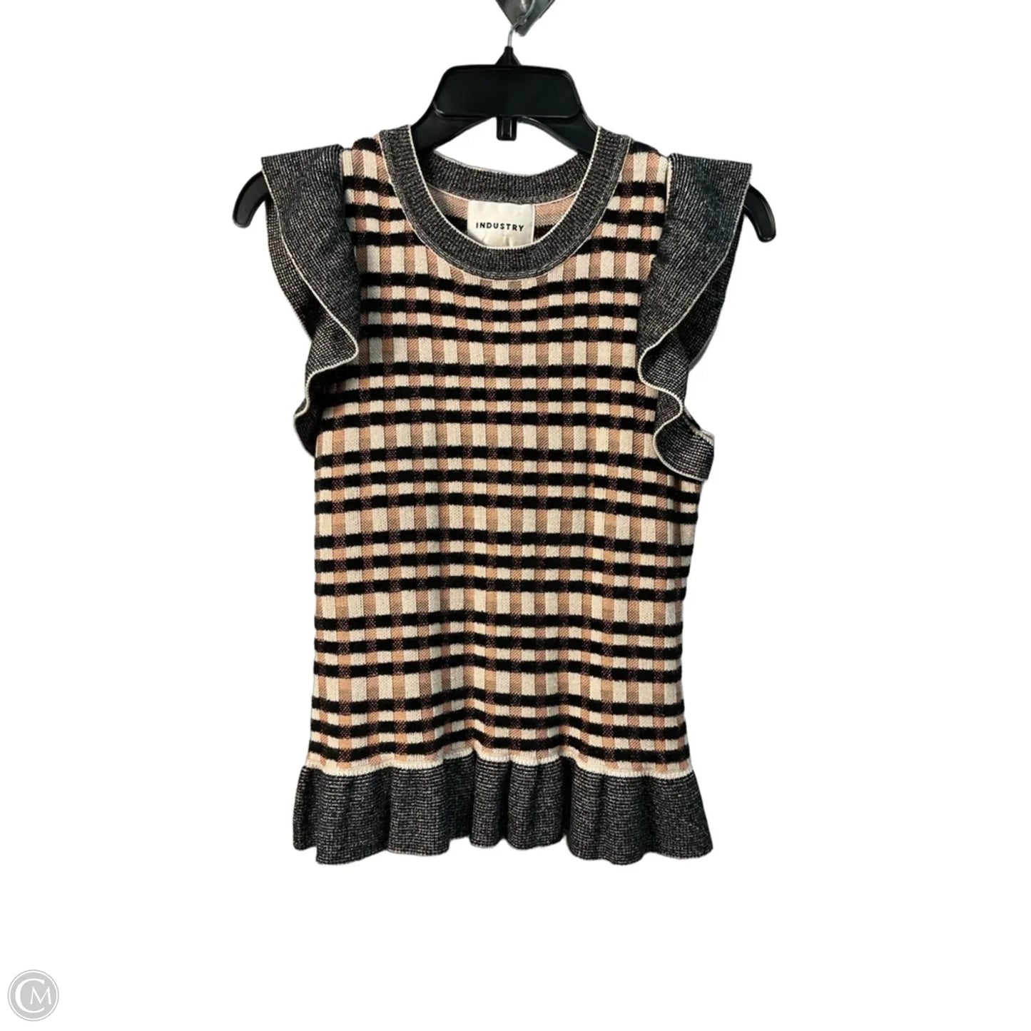 Top Sleeveless By Industry In Black & Tan, Size: S