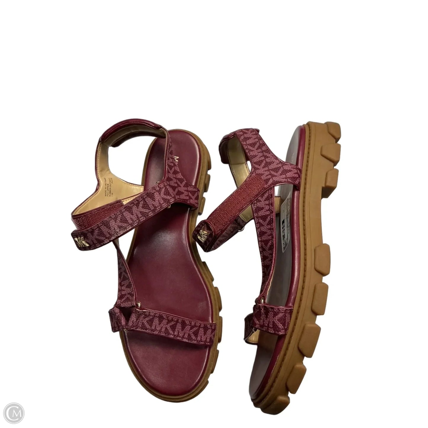 Sandals Flats By Michael By Michael Kors In Maroon, Size: 11