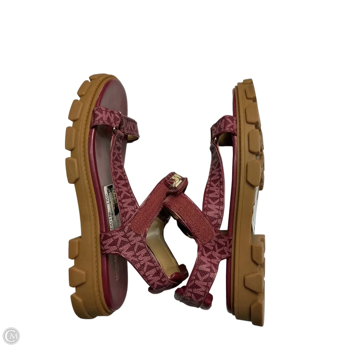Sandals Flats By Michael By Michael Kors In Maroon, Size: 11