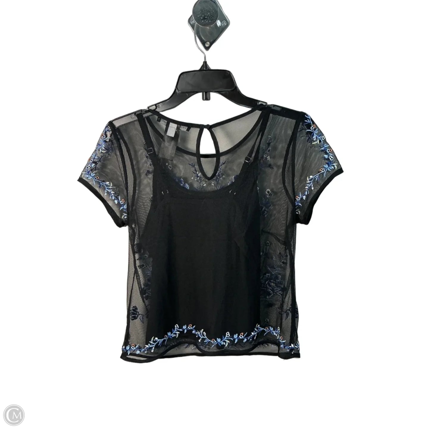 Top Short Sleeve By White House Black Market In Black & Blue, Size: S