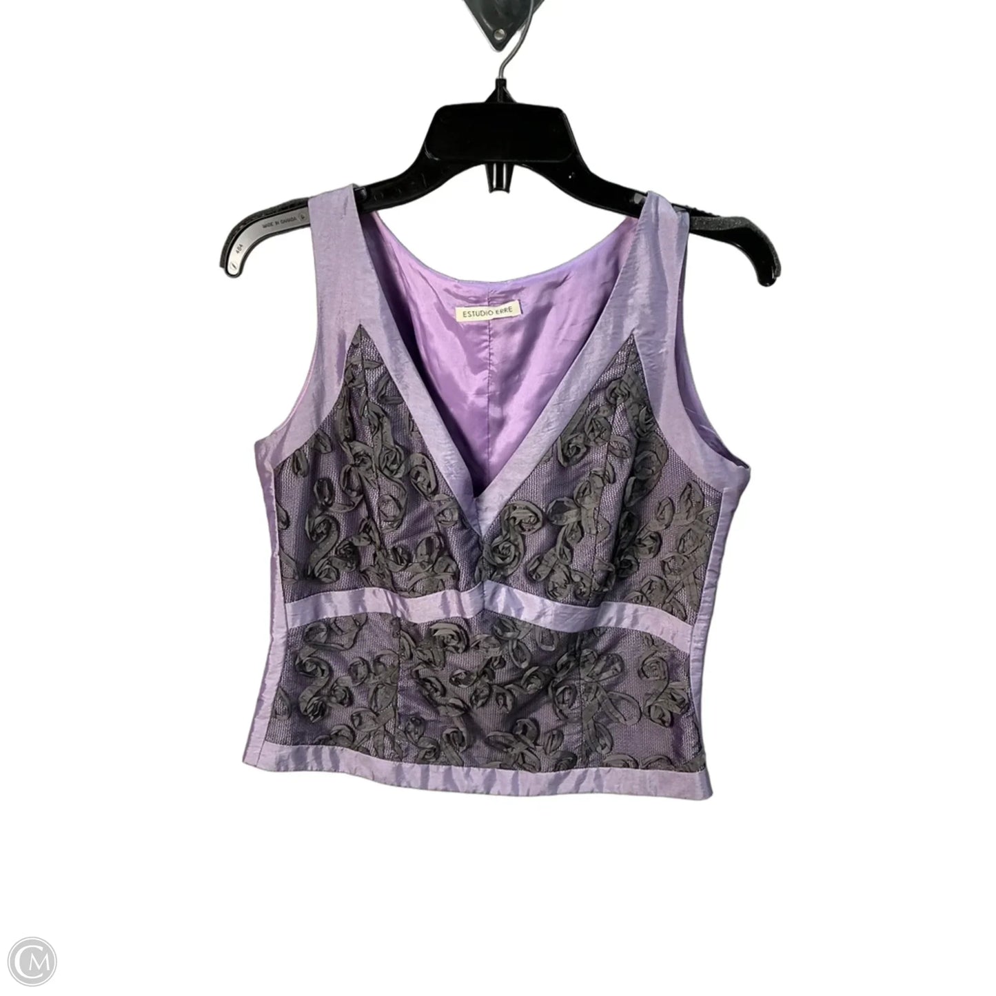 Top Sleeveless By Cmc In Grey & Purple, Size: M