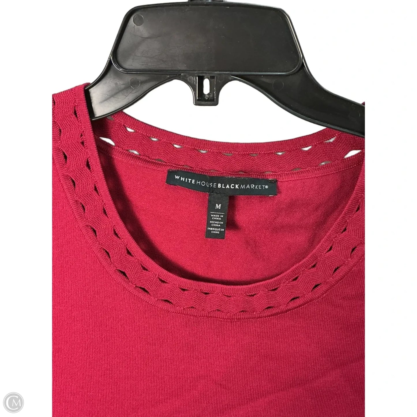 Top Short Sleeve By White House Black Market In Red, Size: M