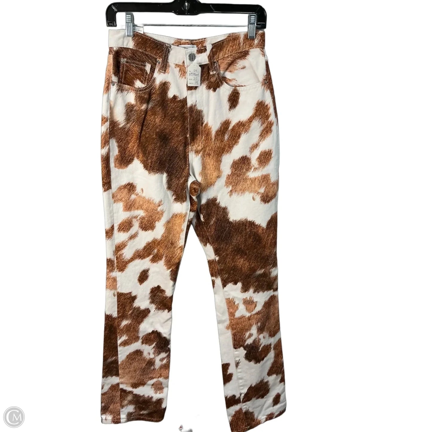 Jeans Straight By Cmc In Brown & Cream, Size: 4