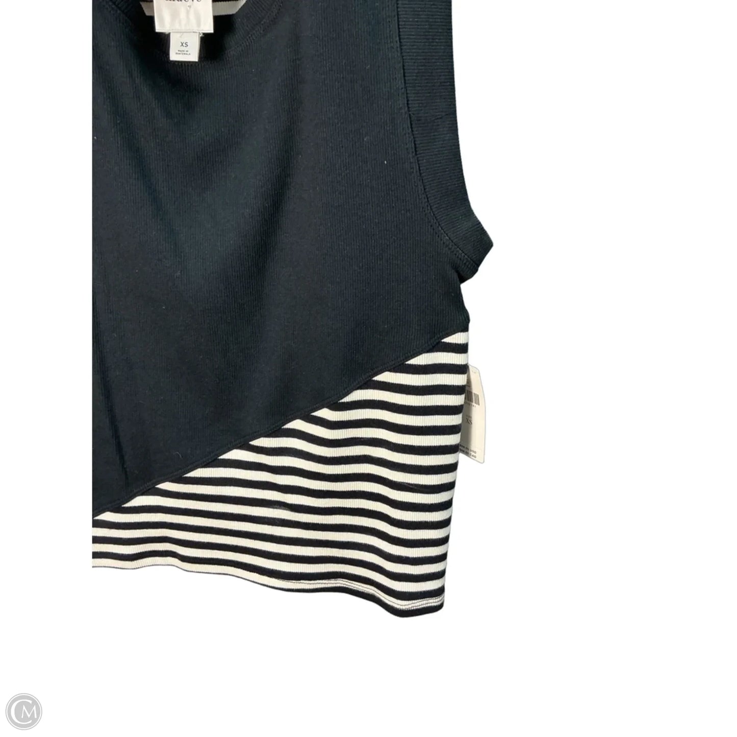 Top Sleeveless By Maeve In Black & Cream, Size: Xs