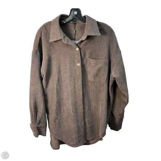 Jacket Shirt By White Fox In Grey, Size: S