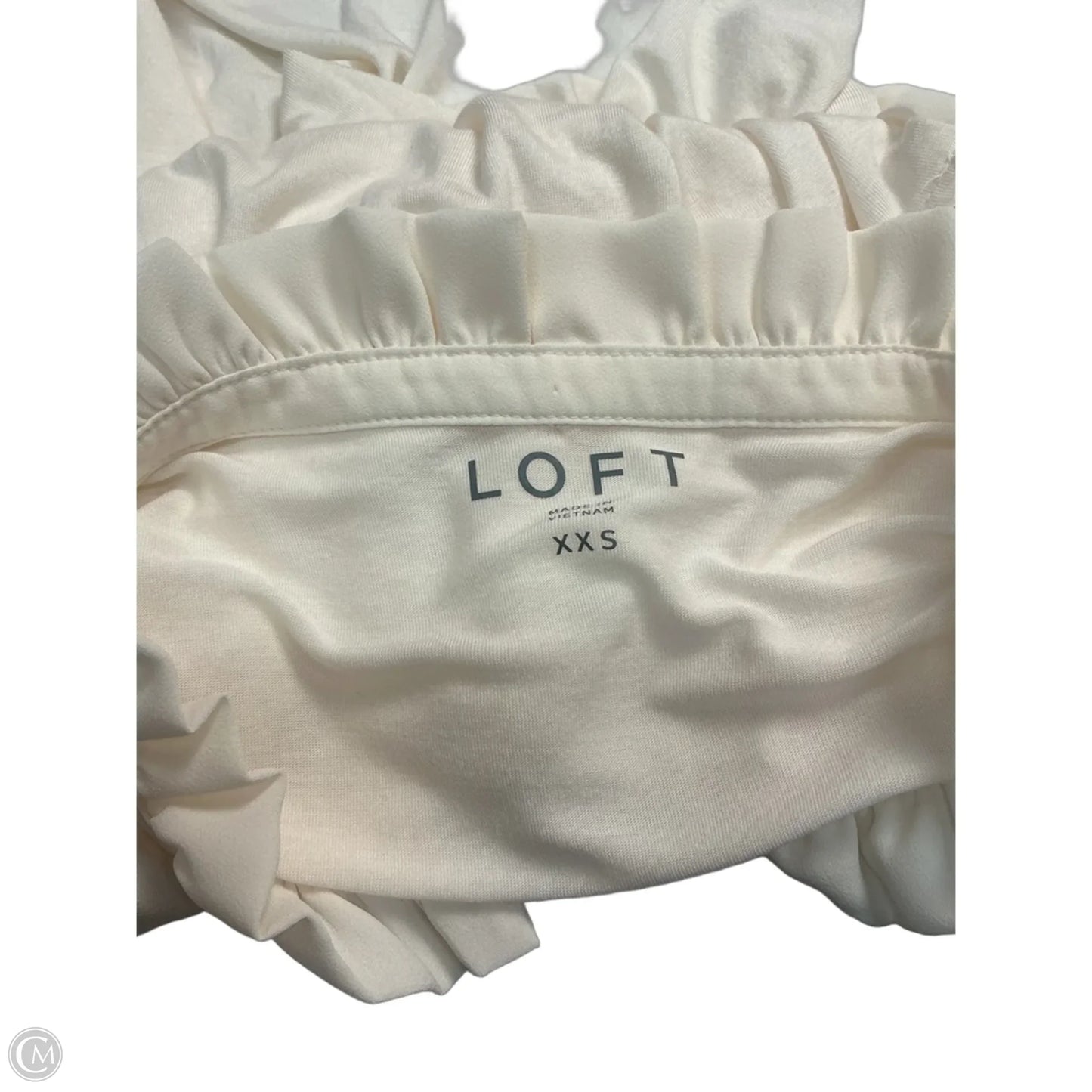 Top Sleeveless By Loft In Cream, Size: Xxs