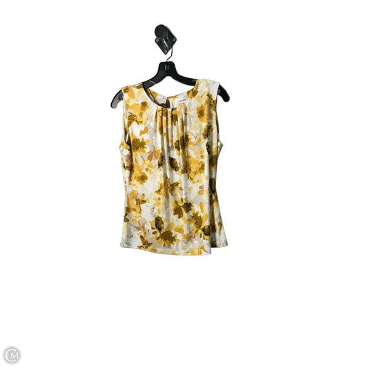 Top Sleeveless By Calvin Klein In Yellow, Size: M
