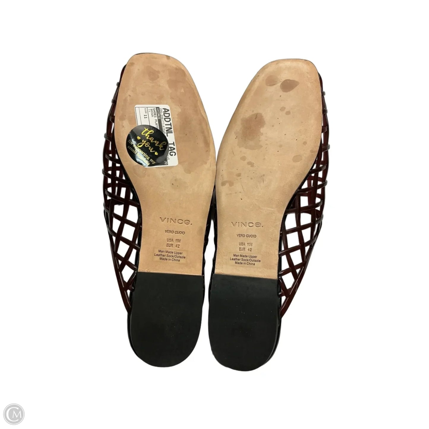 Shoes Flats By Vince In Brown, Size: 11