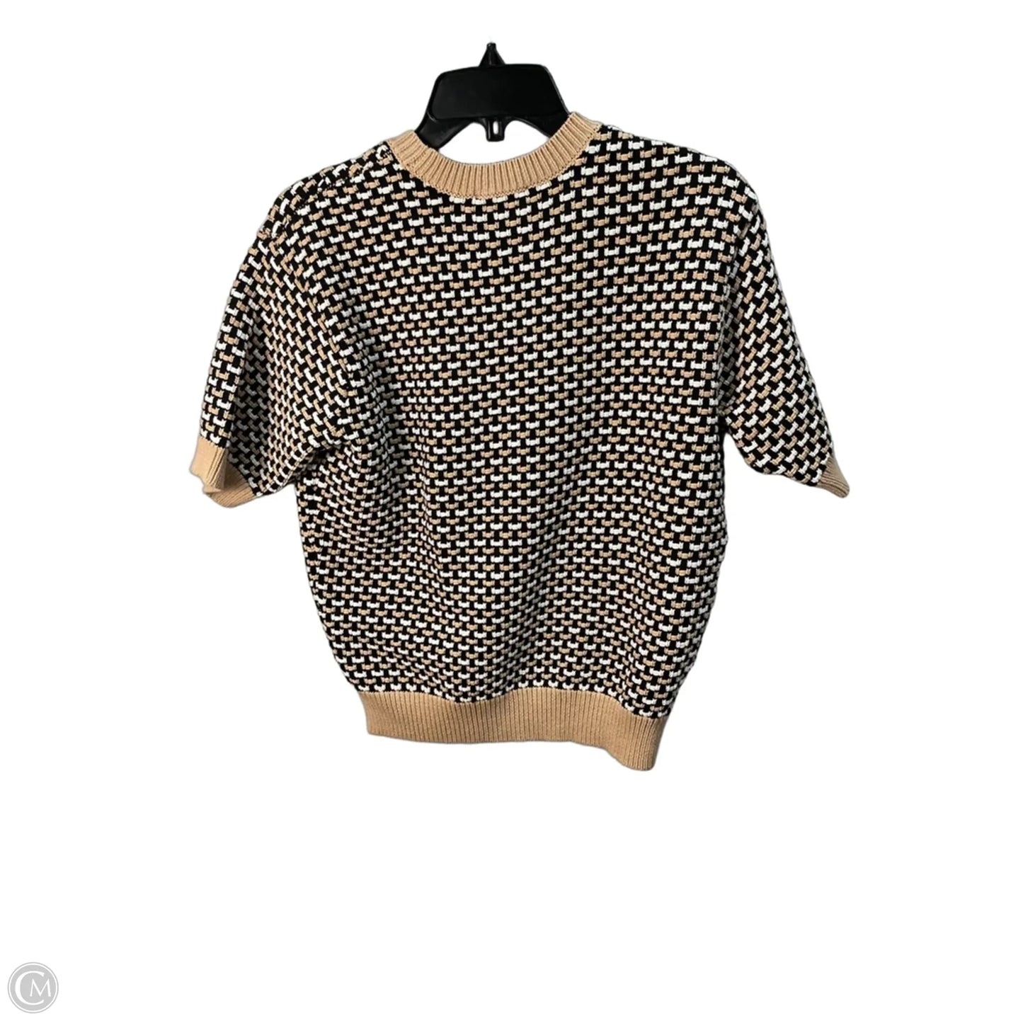 Sweater Short Sleeve By Ann Taylor In Black & Brown, Size: M
