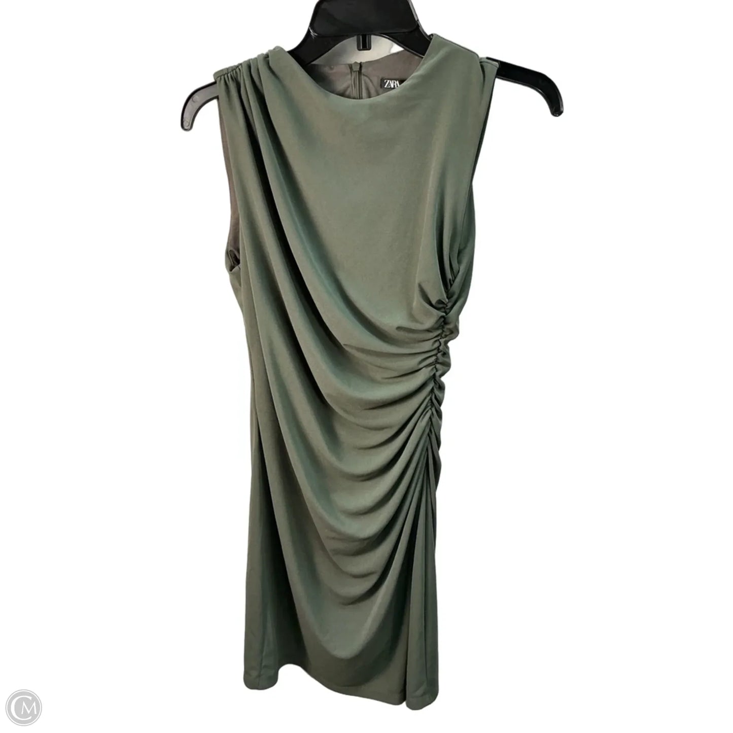 Dress Casual Midi By Zara In Green, Size: M