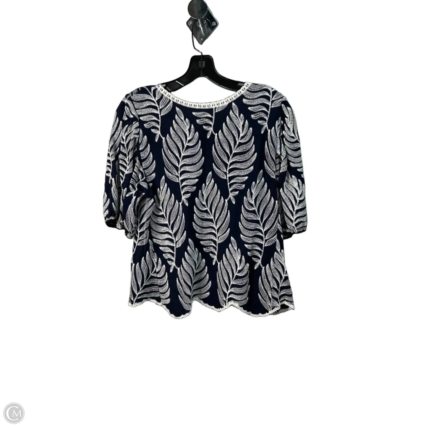 Top Short Sleeve By Solitaire In Navy, Size: L