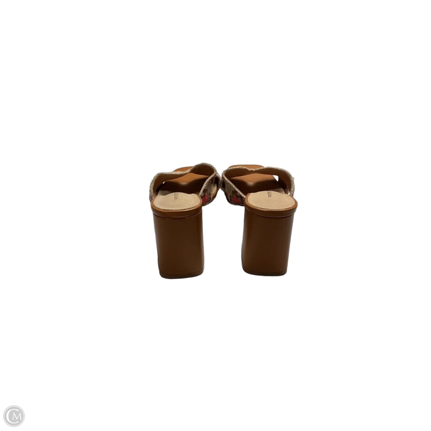 Sandals Heels Block By Clothes Mentor In Tan, Size: 8.5