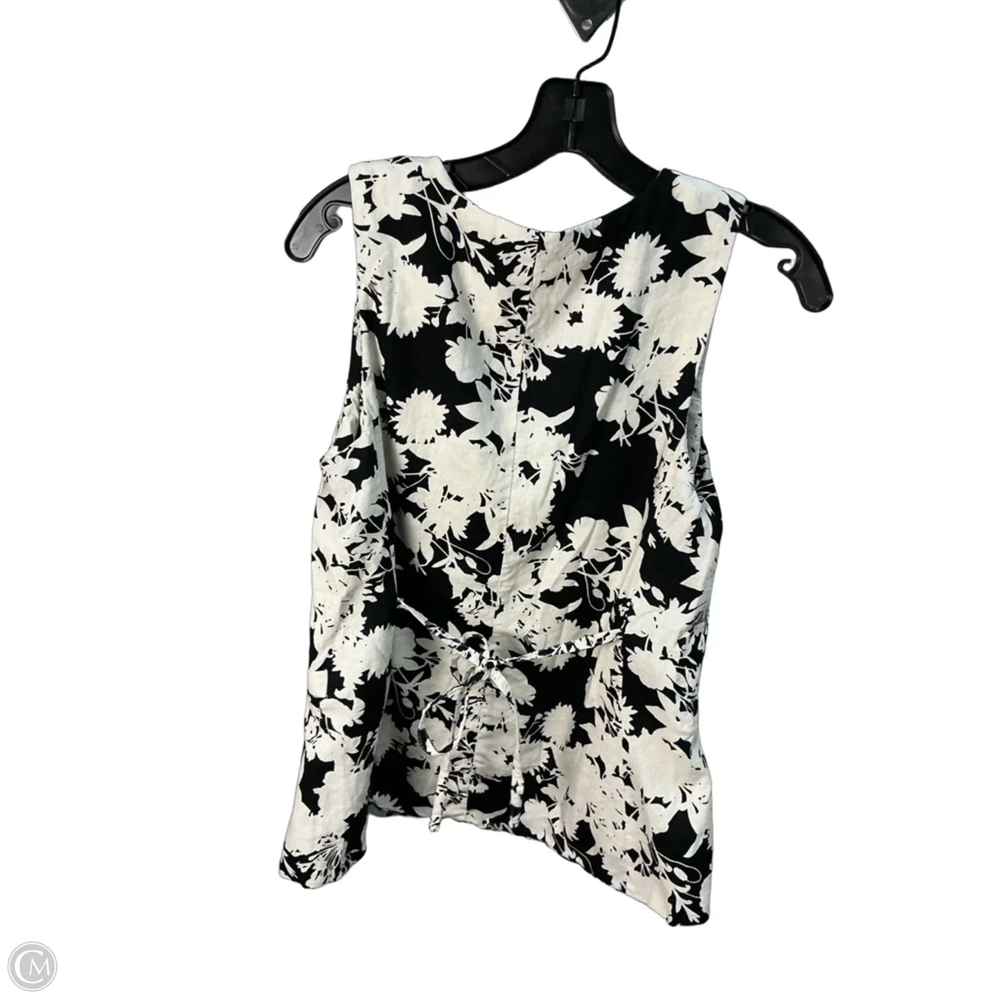 Top Sleeveless By Loft In Black & White, Size: M