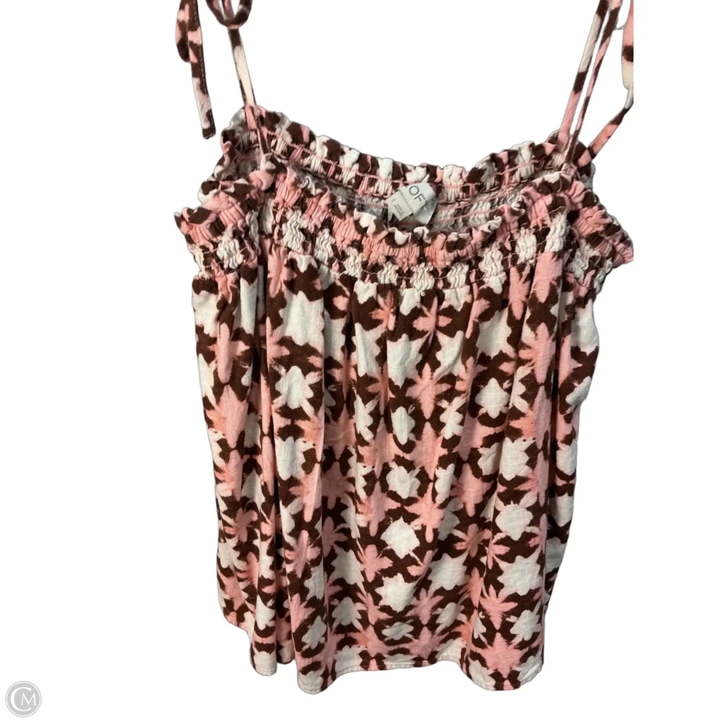 Top Sleeveless By Loft In Brown & Pink, Size: S