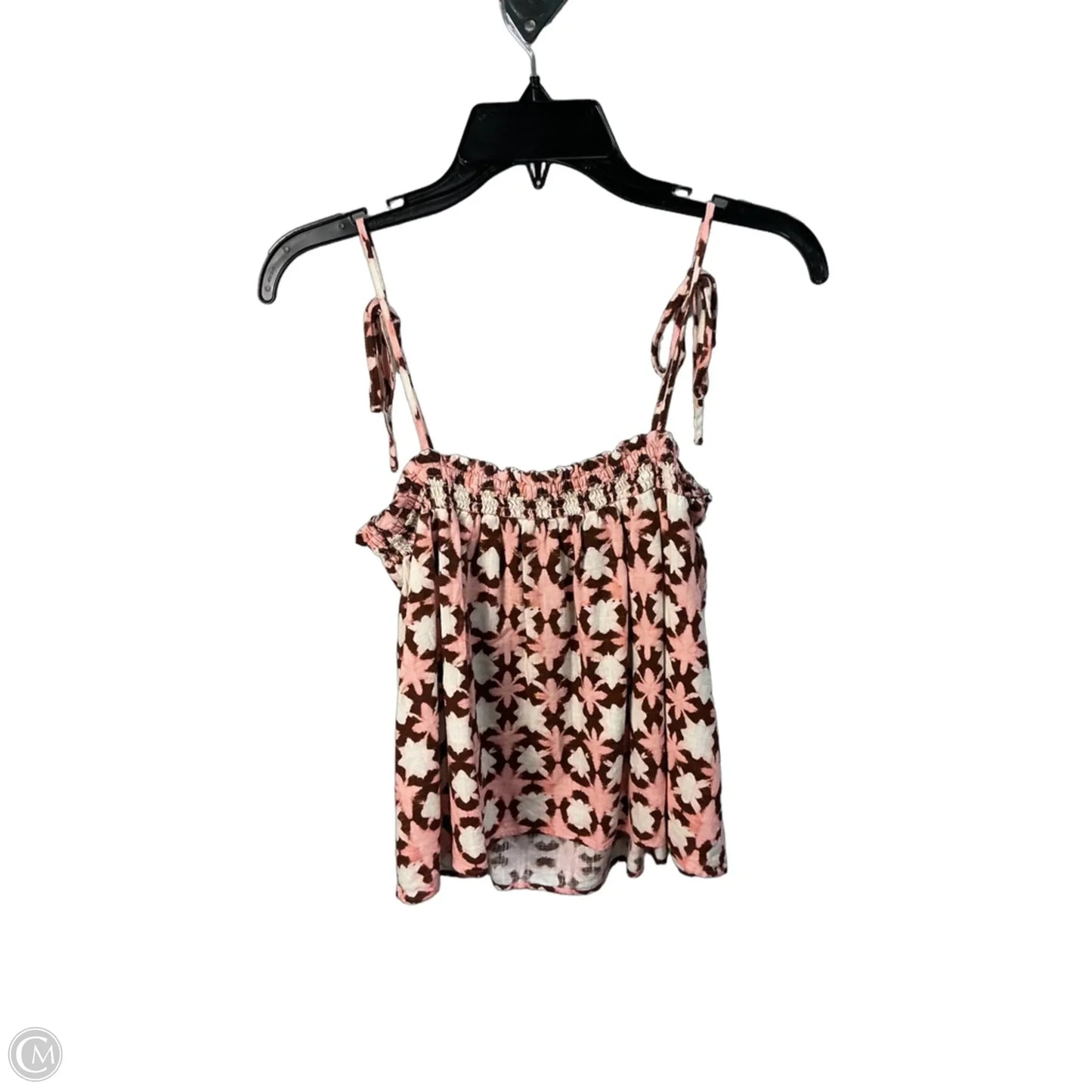 Top Sleeveless By Loft In Brown & Pink, Size: S