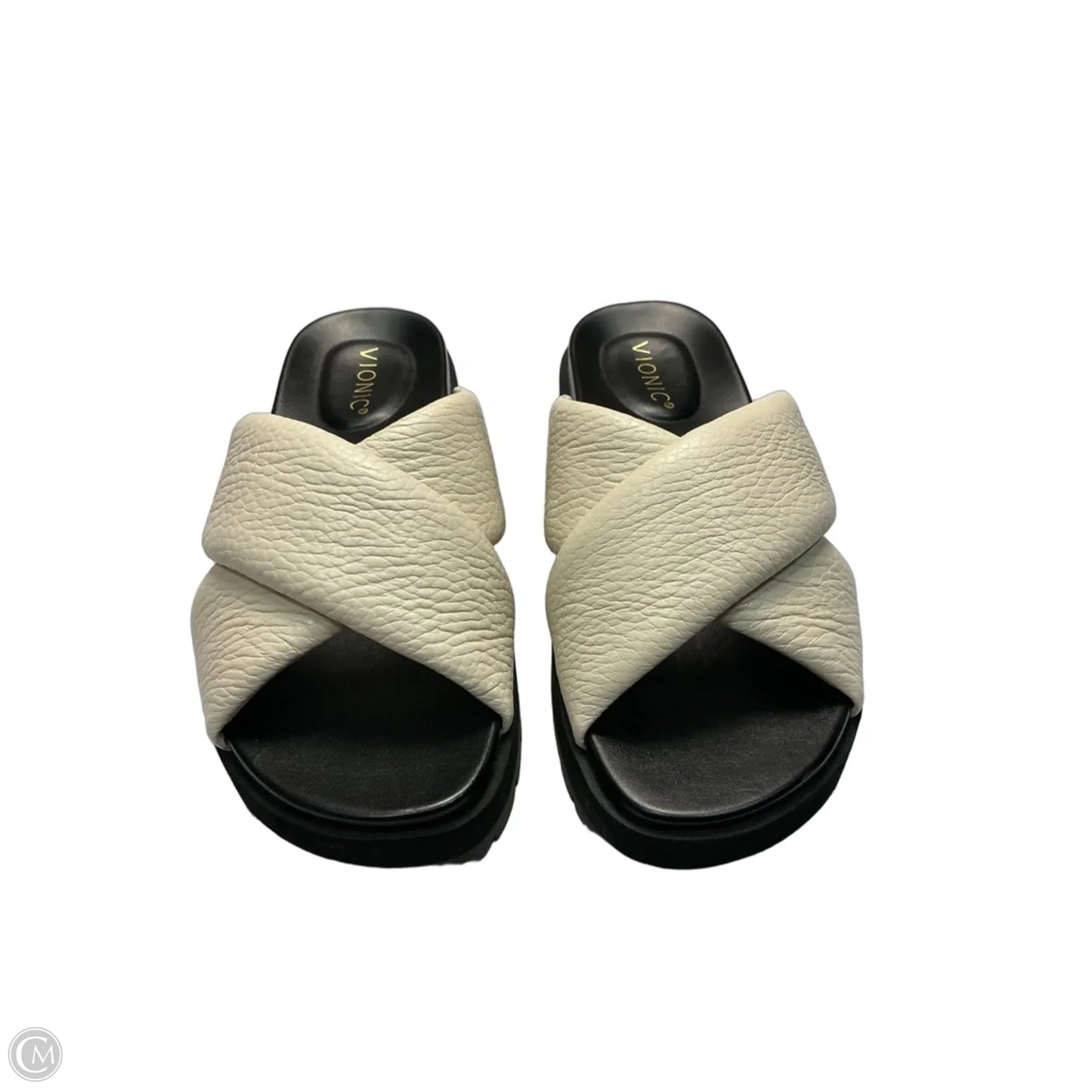Sandals Heels Platform By Vionic In Black & White, Size: 6.5