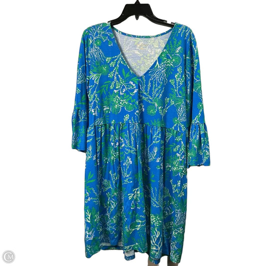 Dress Designer By Lilly Pulitzer In Blue & Green, Size: Xl