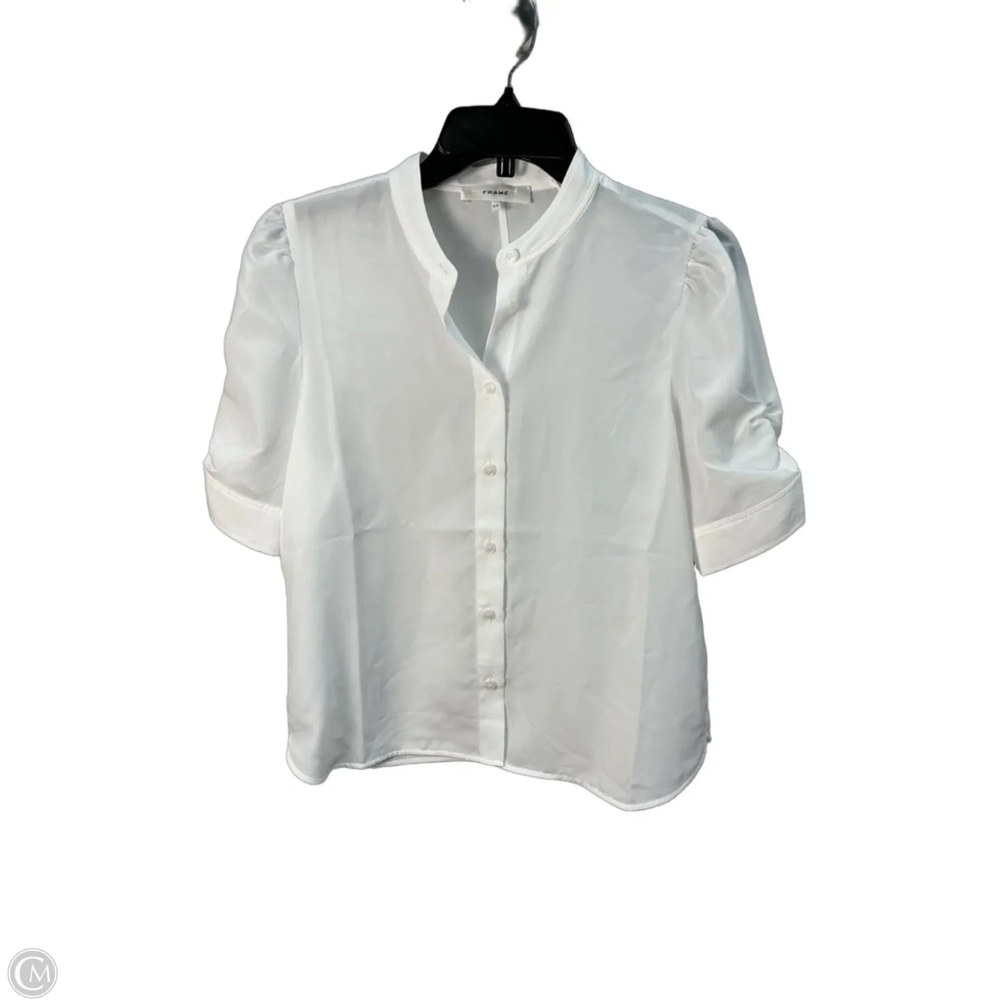 Top Short Sleeve By Frame In White, Size: S