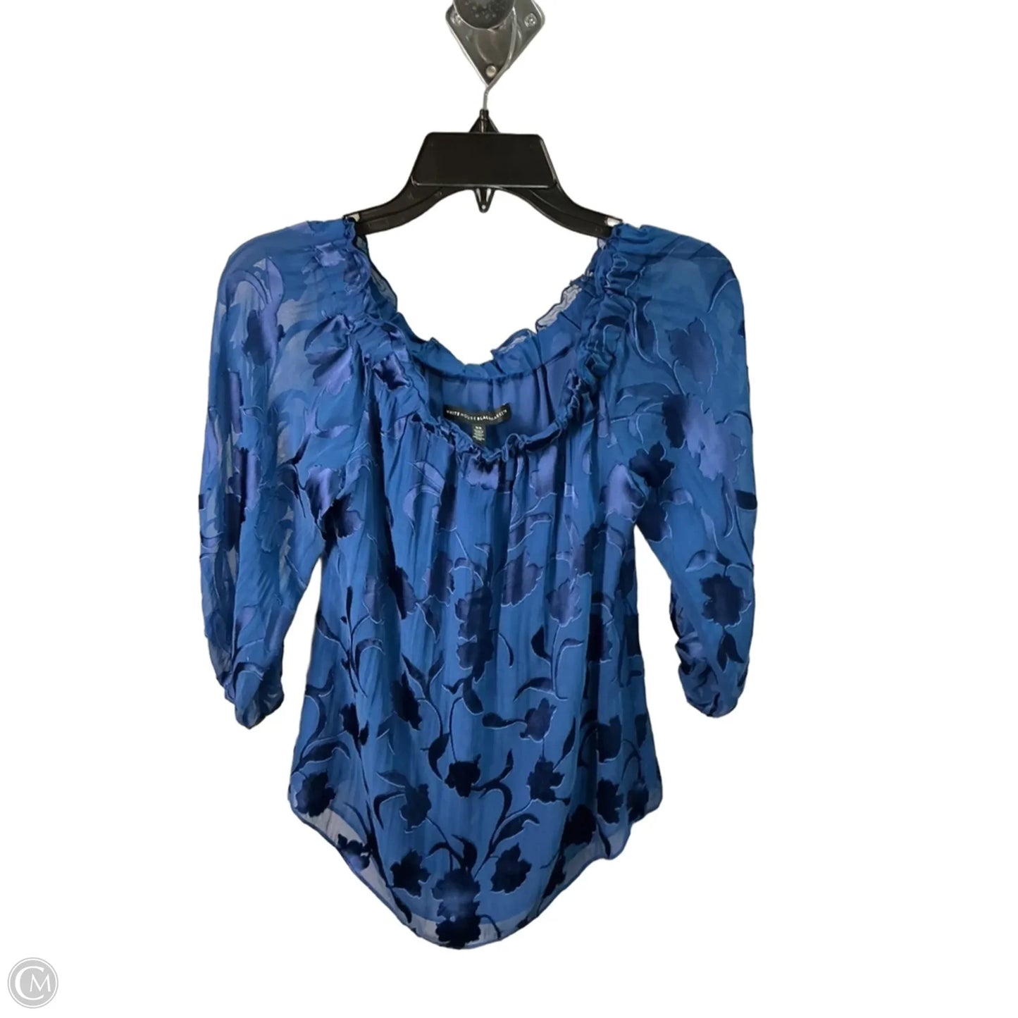 Top Long Sleeve By White House Black Market In Blue, Size: Xs