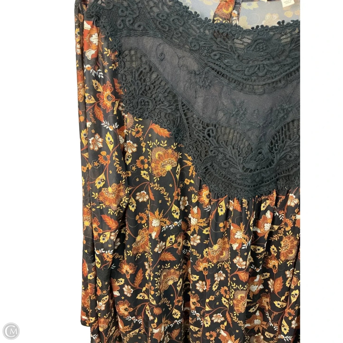 Top Long Sleeve By Indigo Thread In Black & Brown, Size: 1x