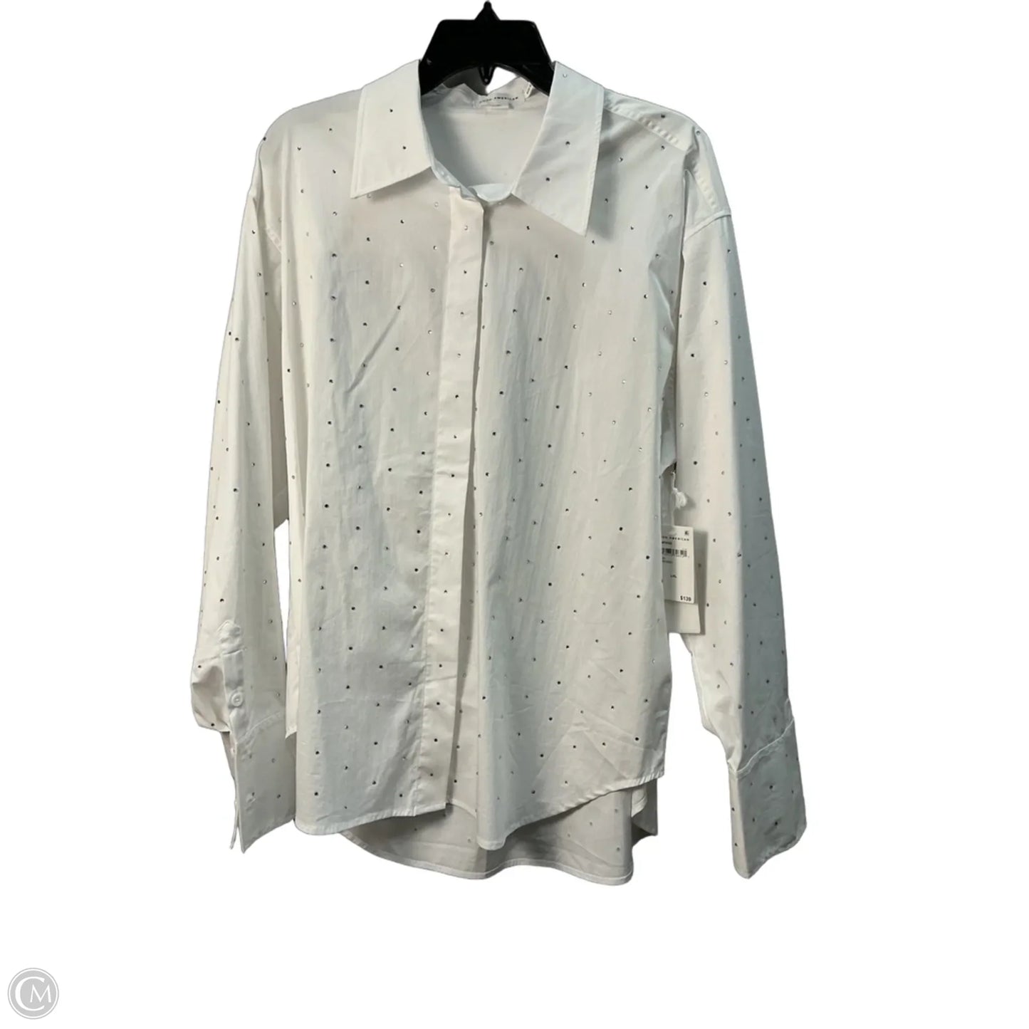 Top Long Sleeve By Good American In White, Size: L