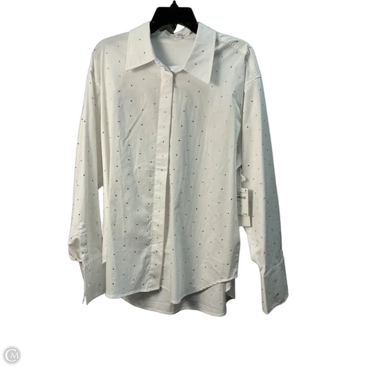 Top Long Sleeve By Good American In White, Size: L
