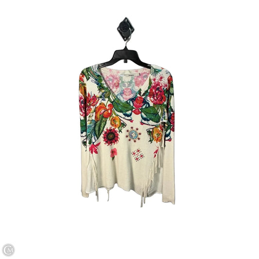 Top Long Sleeve By Desigual In Cream, Size: S