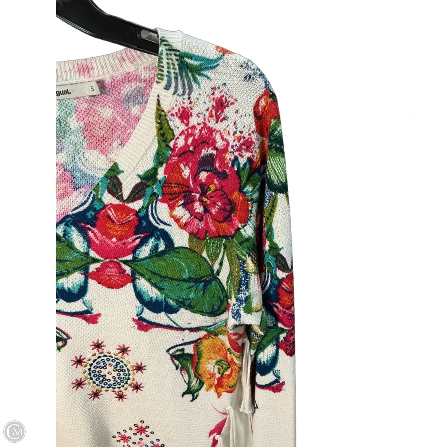 Top Long Sleeve By Desigual In Cream, Size: S