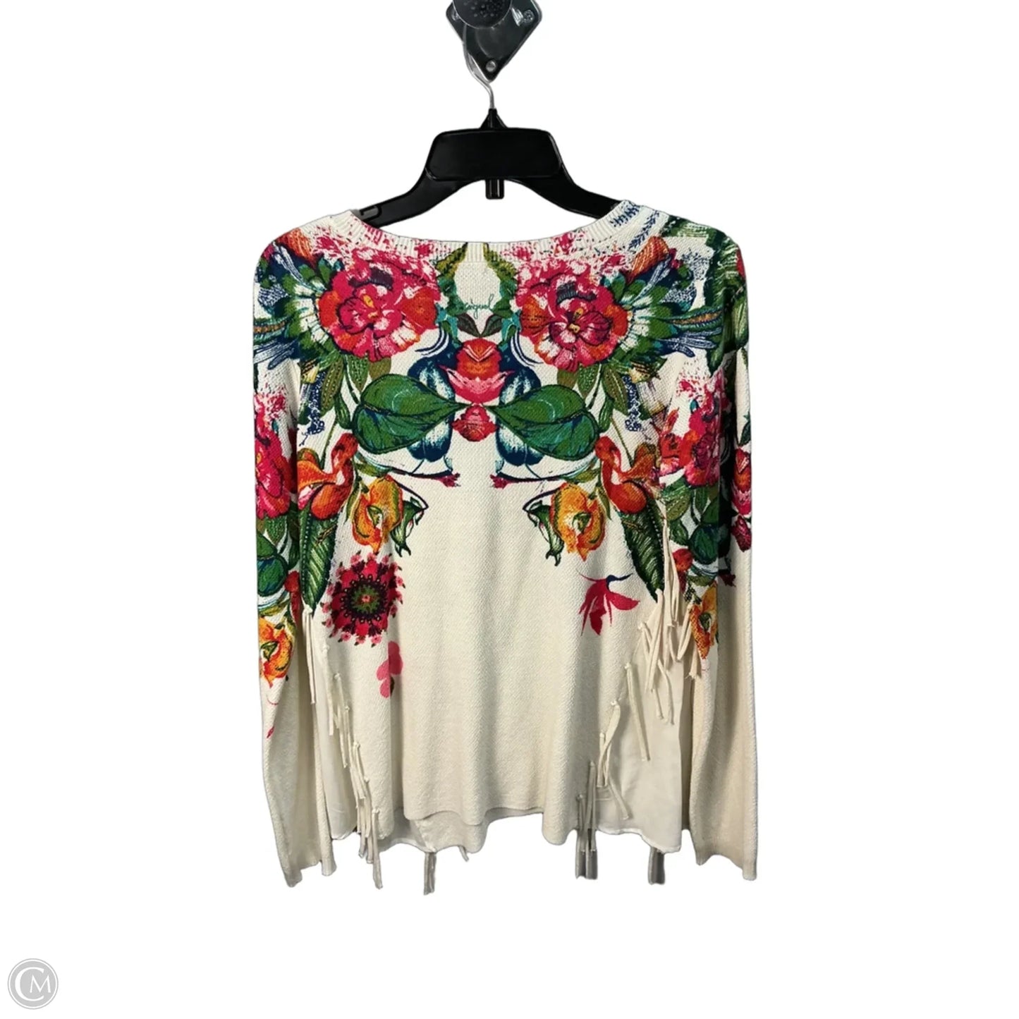 Top Long Sleeve By Desigual In Cream, Size: S