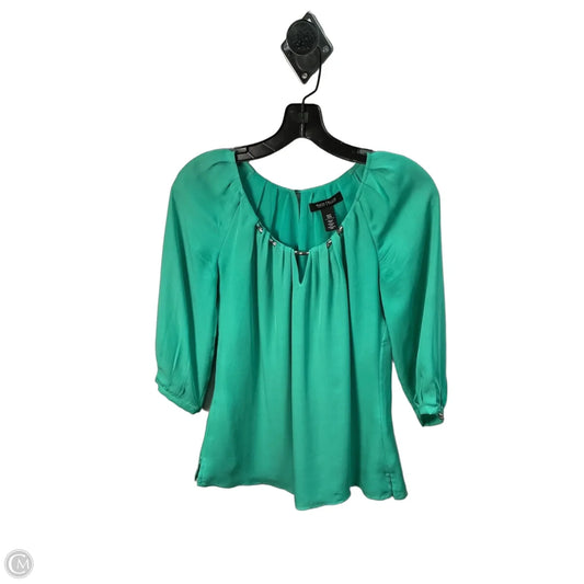 Top Long Sleeve By White House Black Market In Green, Size: Xs