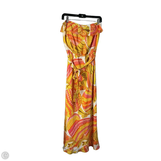 Dress Casual Maxi By Banana Republic In Orange & Pink, Size: L