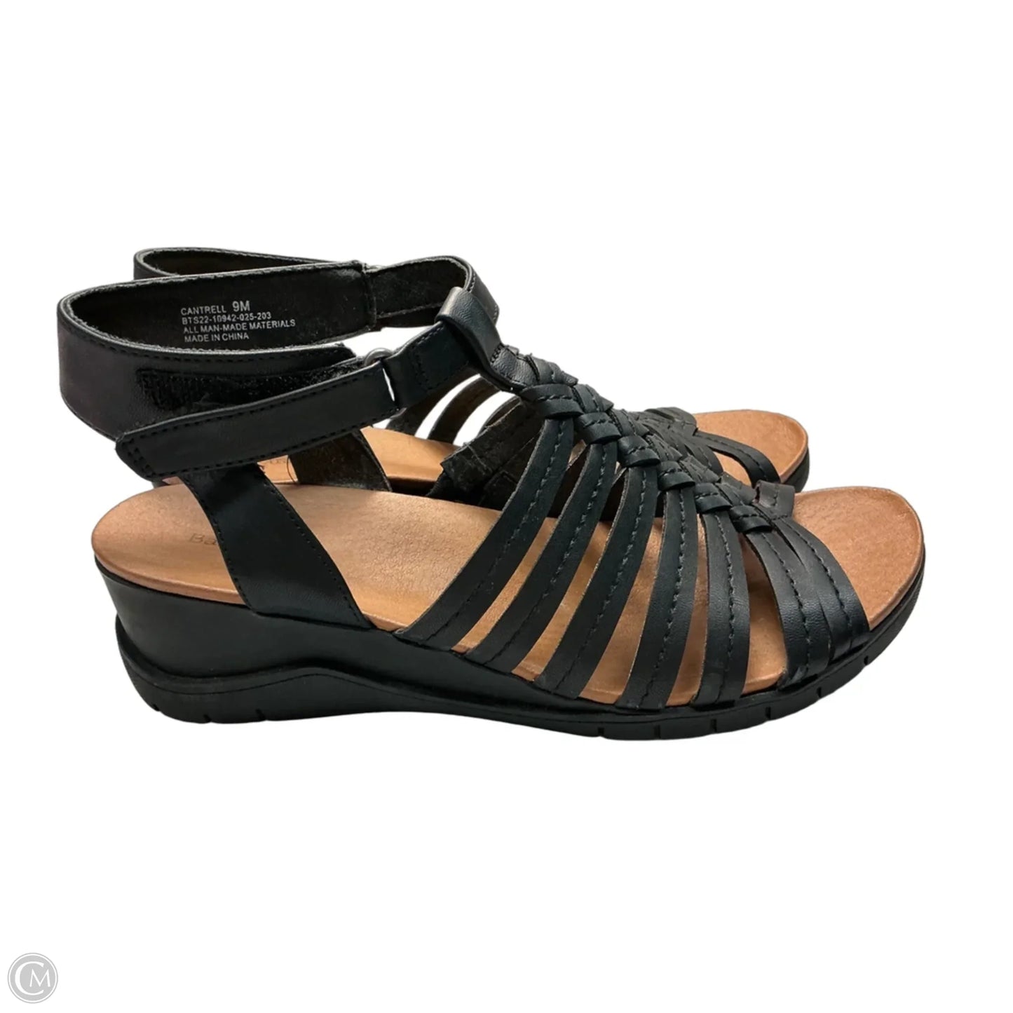 Sandals Flats By Bare Traps In Black & Tan, Size: 9