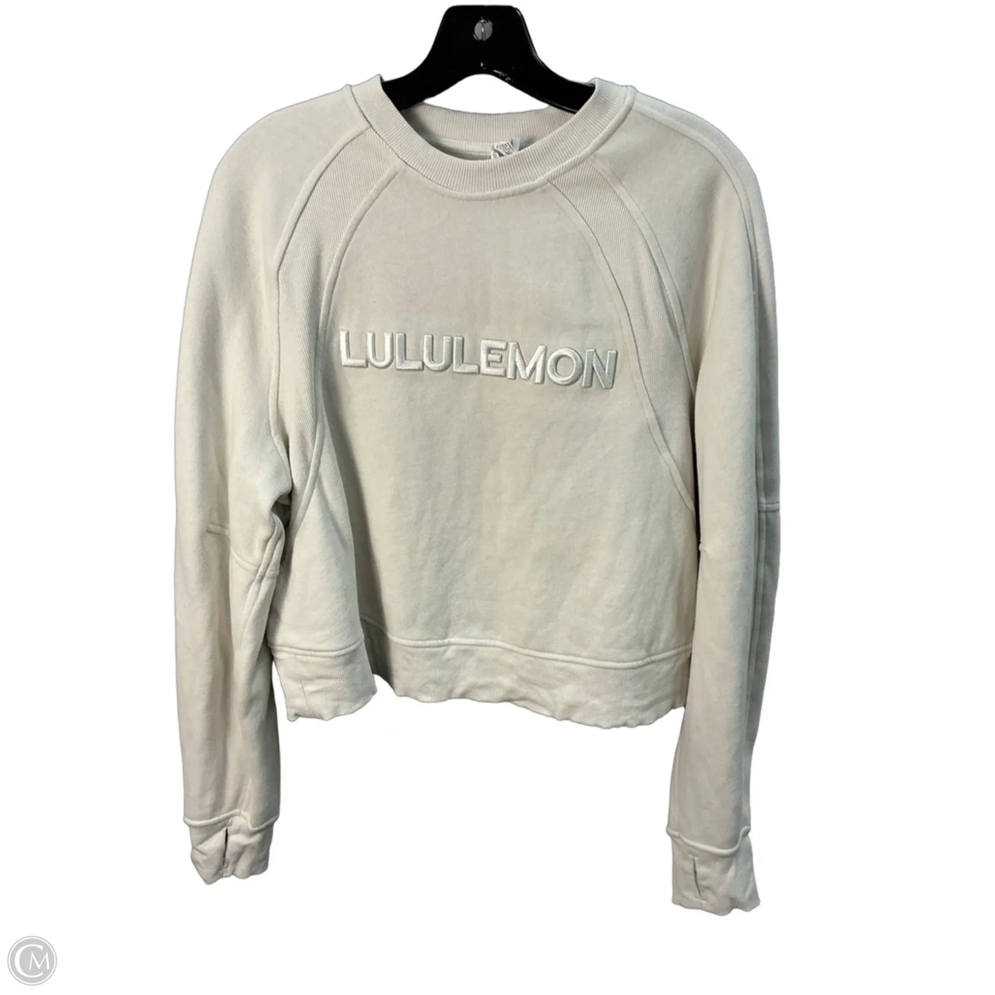 Athletic Sweatshirt Crewneck By Lululemon In Beige, Size: Xs