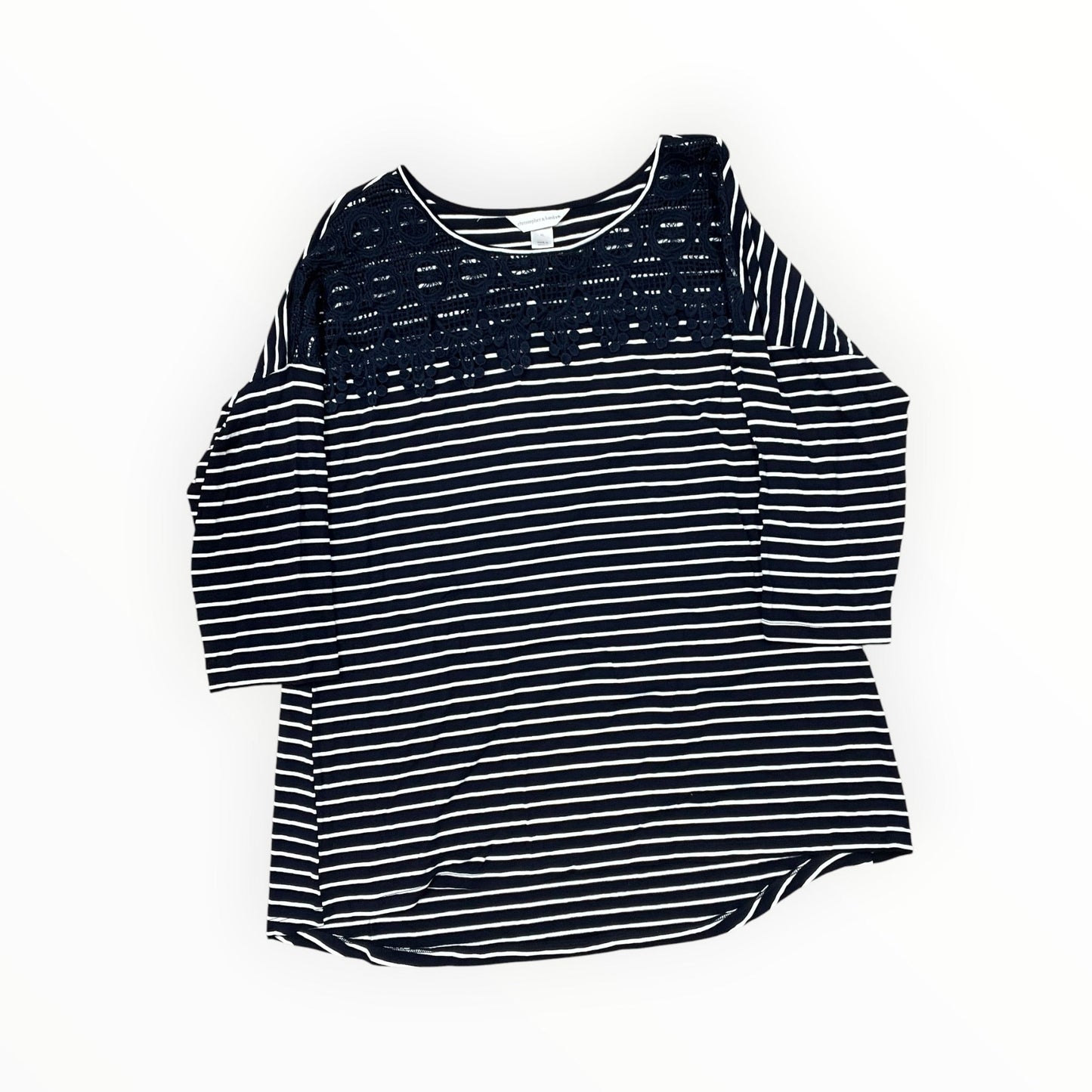 Top 3/4 Sleeve By Christopher And Banks In Navy, Size:Xl