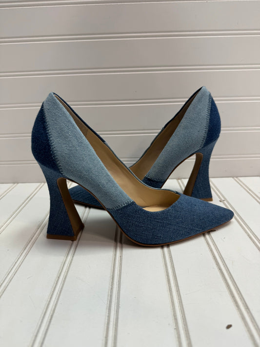 Blue Denim Shoes Heels Block Vince Camuto, Size 7