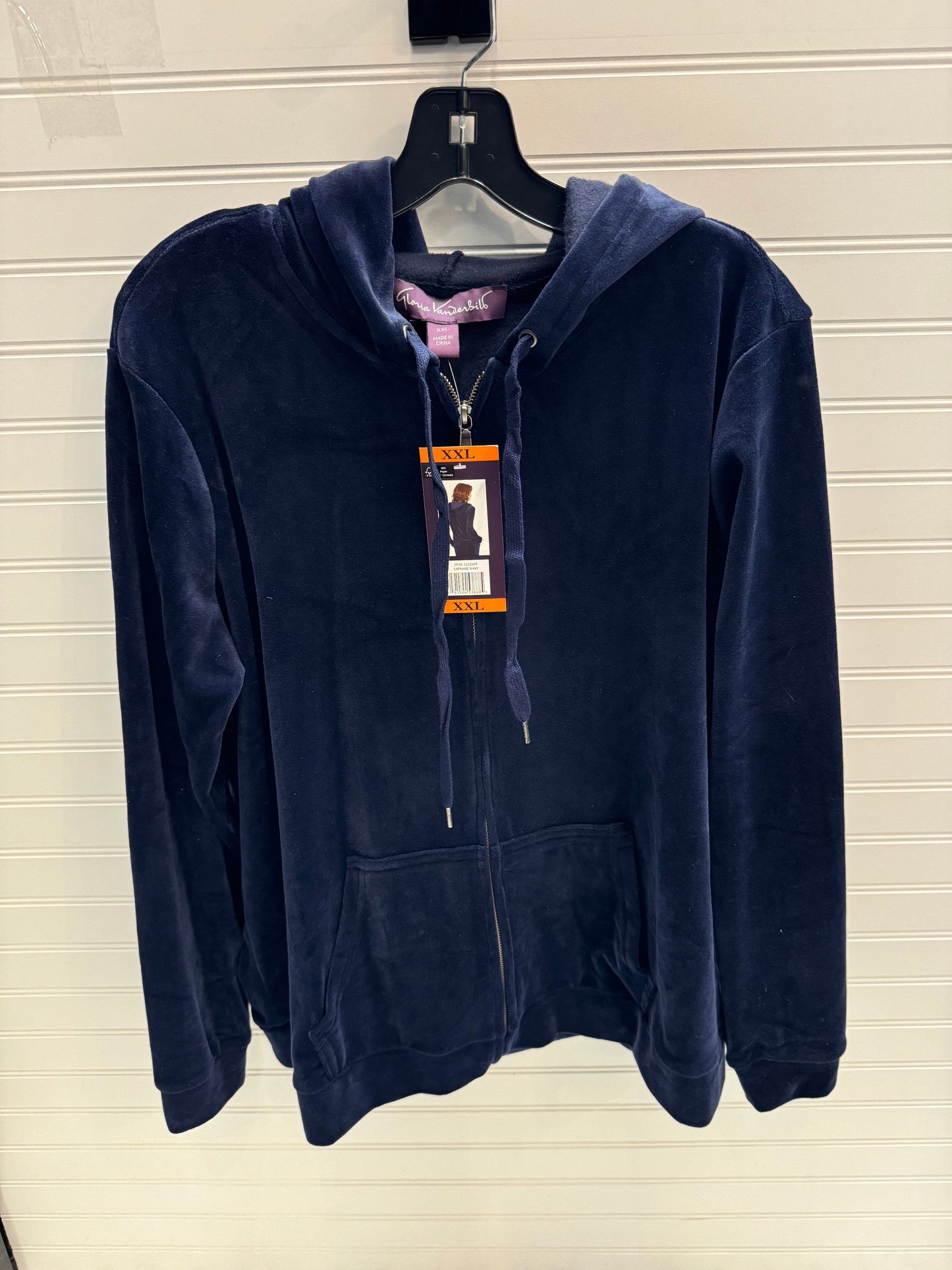 Jacket Fleece By Gloria Vanderbilt In Blue, Size: 2x