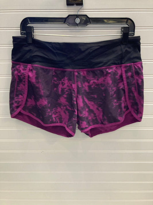 Athletic Shorts By Lululemon In Black & Pink, Size: 8