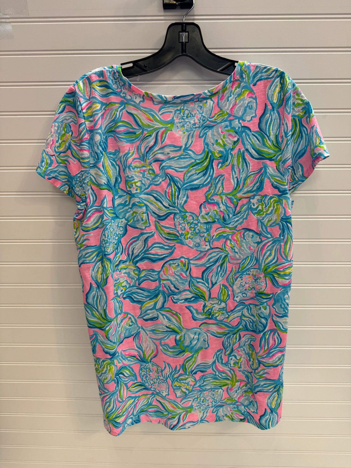 Top Short Sleeve Designer By Lilly Pulitzer In Multi-colored, Size: L