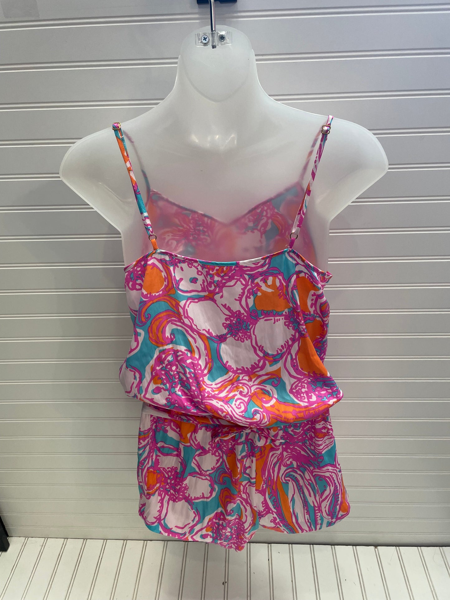 Orange & Pink Romper Designer Lilly Pulitzer, Size S