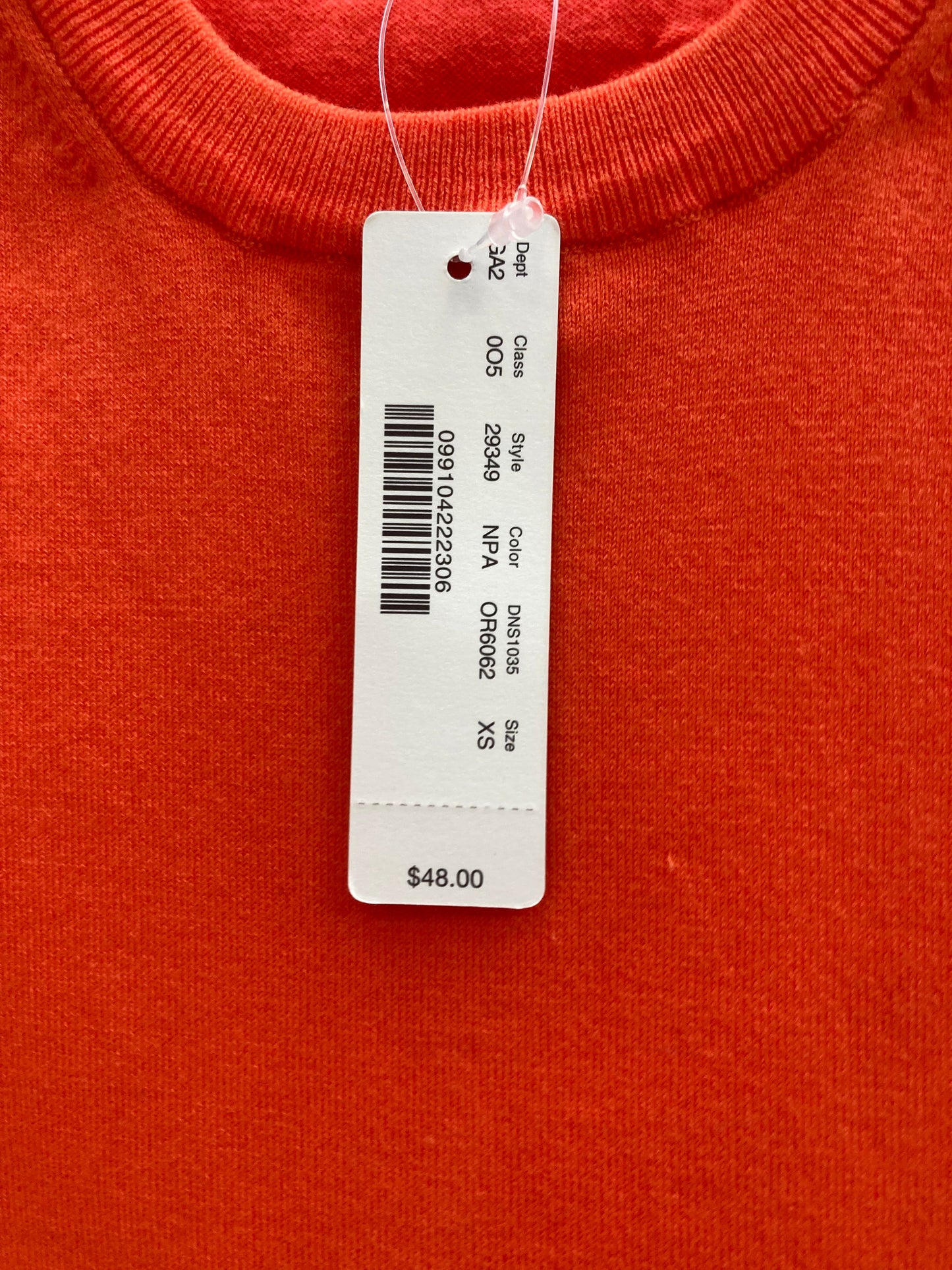 Orange Top Sleeveless J. Crew, Size Xs