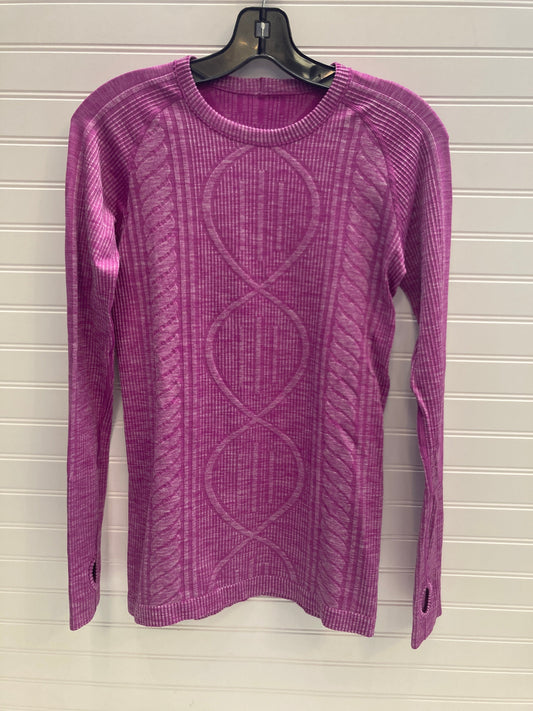 Athletic Top Long Sleeve Crewneck By Lululemon In Purple, Size: 6