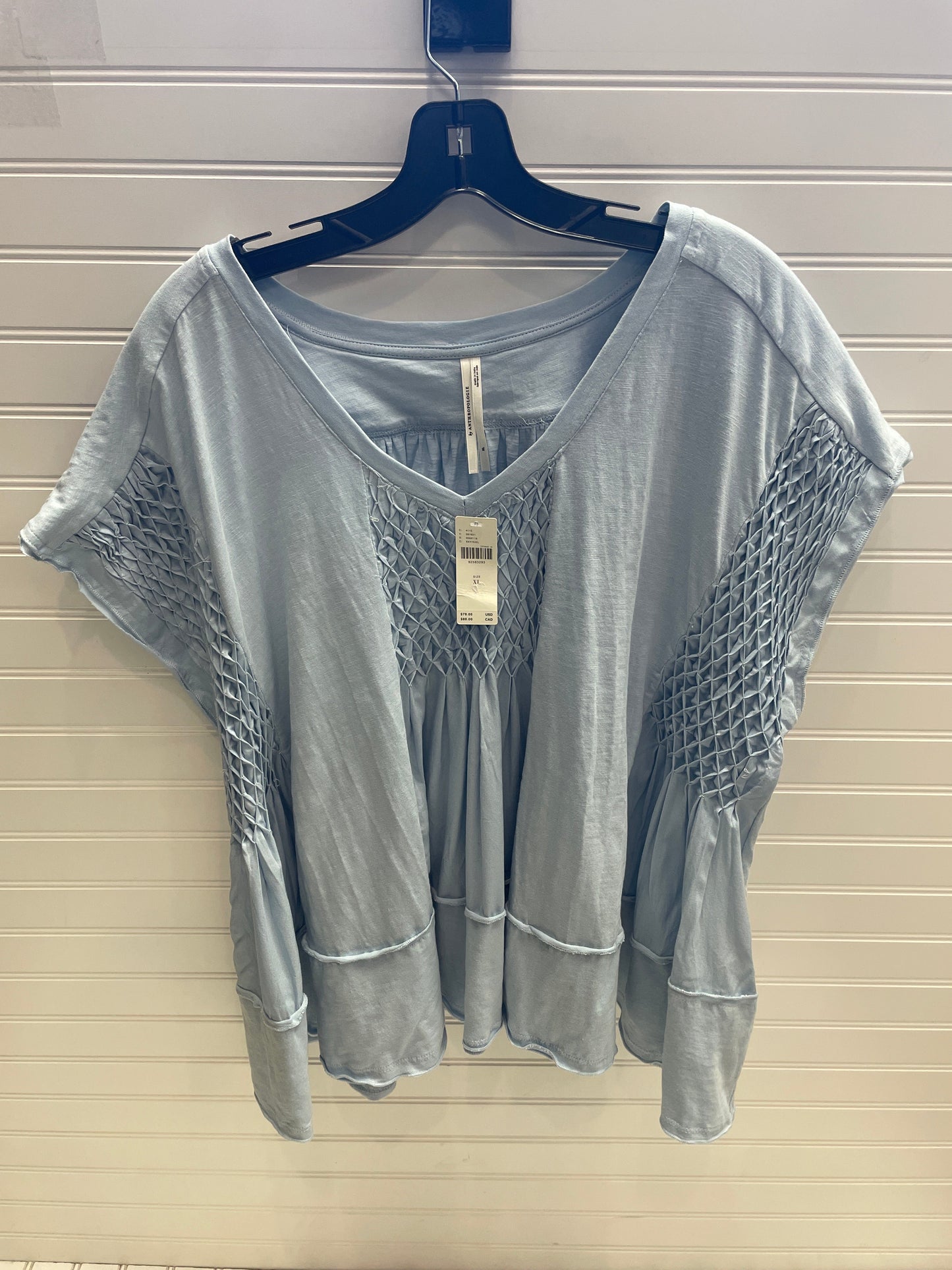 Top Short Sleeve By Anthropologie In Blue, Size: Xl