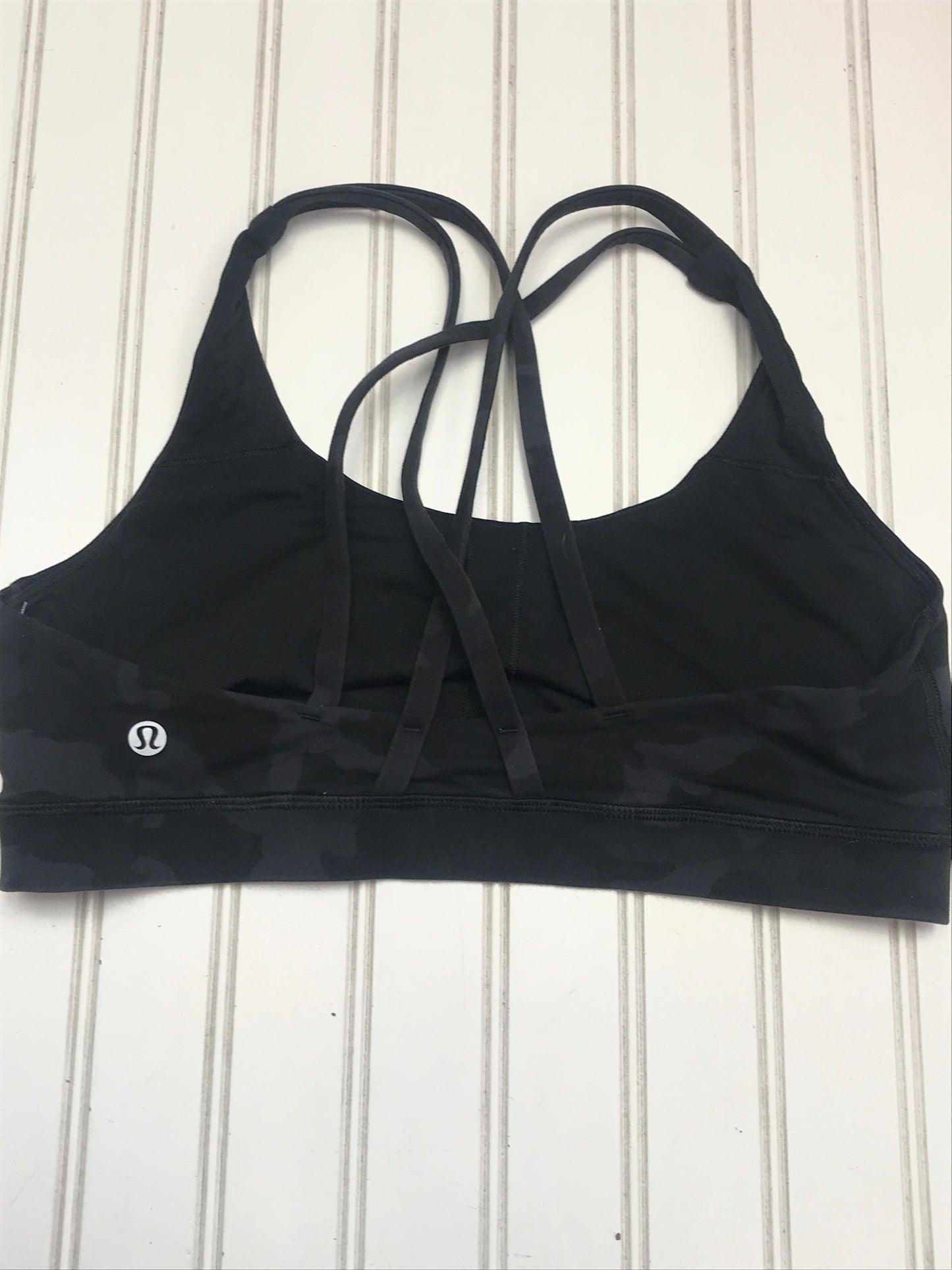 Athletic Bra By Lululemon In Black & Grey, Size: 10