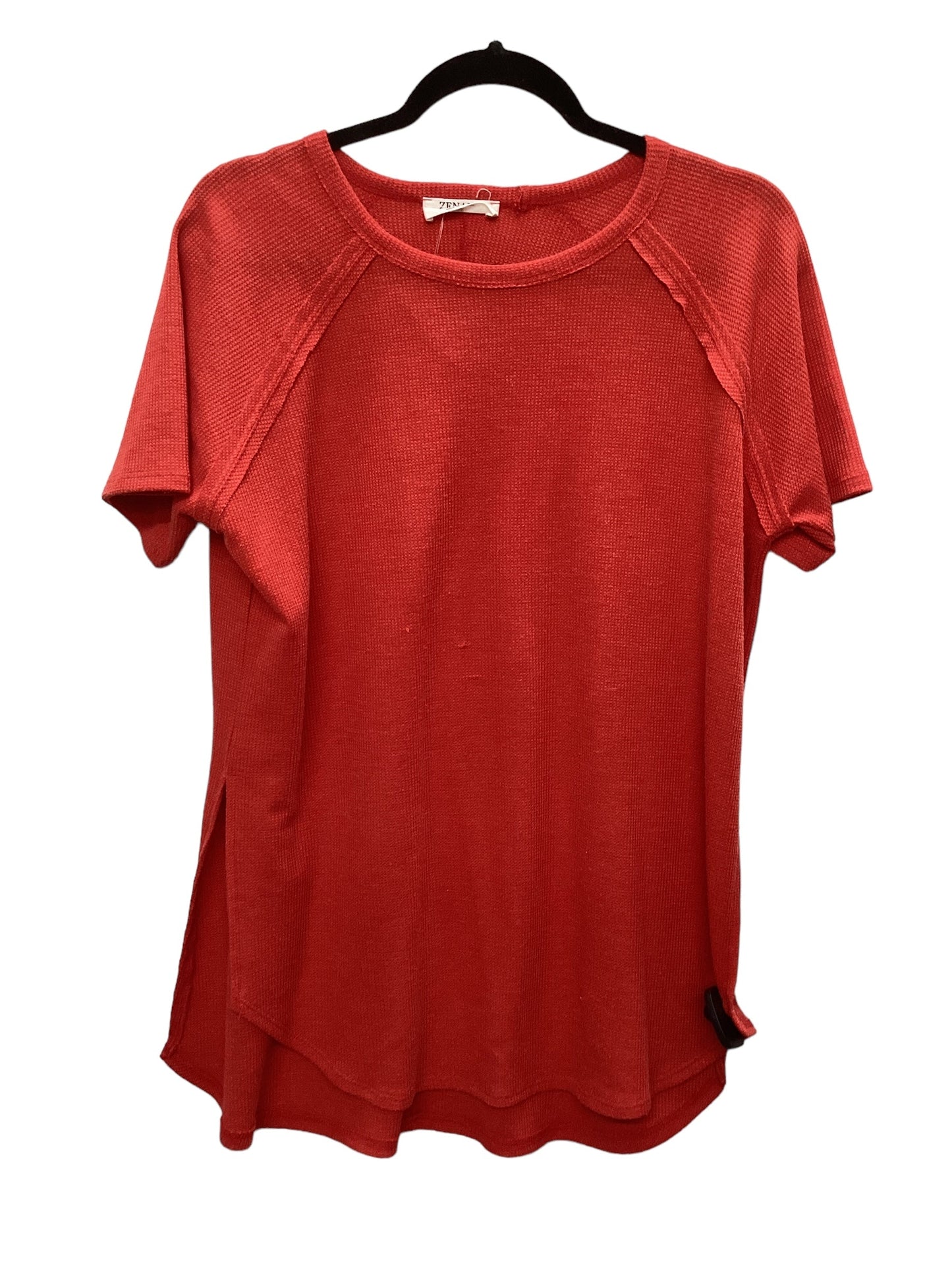 Red Top Short Sleeve Basic Zenana Outfitters, Size M